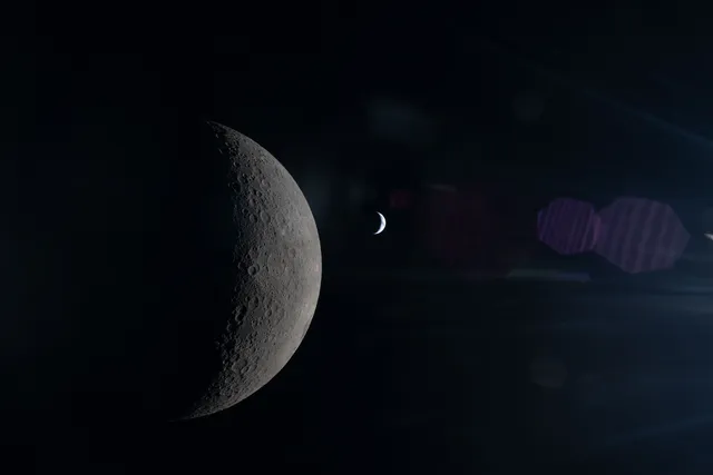 Artemis wallpaper: Moon's Farside in the Foreground, Earth Beyond